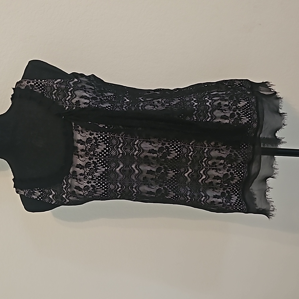 Bundle - 2 Black Lace Pattern Tops - image 5